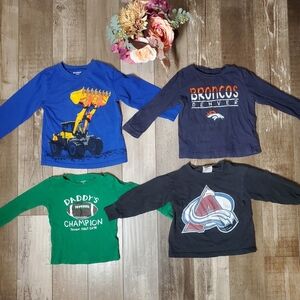 Toddler Boy Size 2T/3T Casual Long Sleeve Top Bundle Colorado Sports Bulldozer